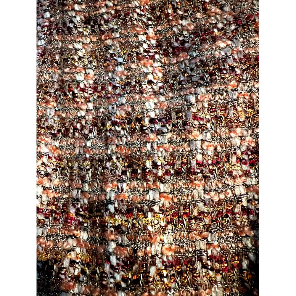 NEW LAFAYETTE 148 NUBBY TWEED SKIRT GOLD FLECKS 10